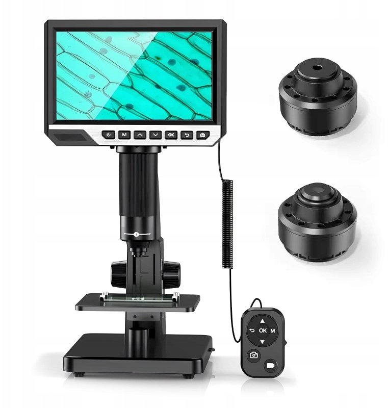 Mikrofon Inskam Mikroskop Cyfrowy 2000x 315 Ekran LCD FullHD 1080p 2 Obiektywy 12Mpx