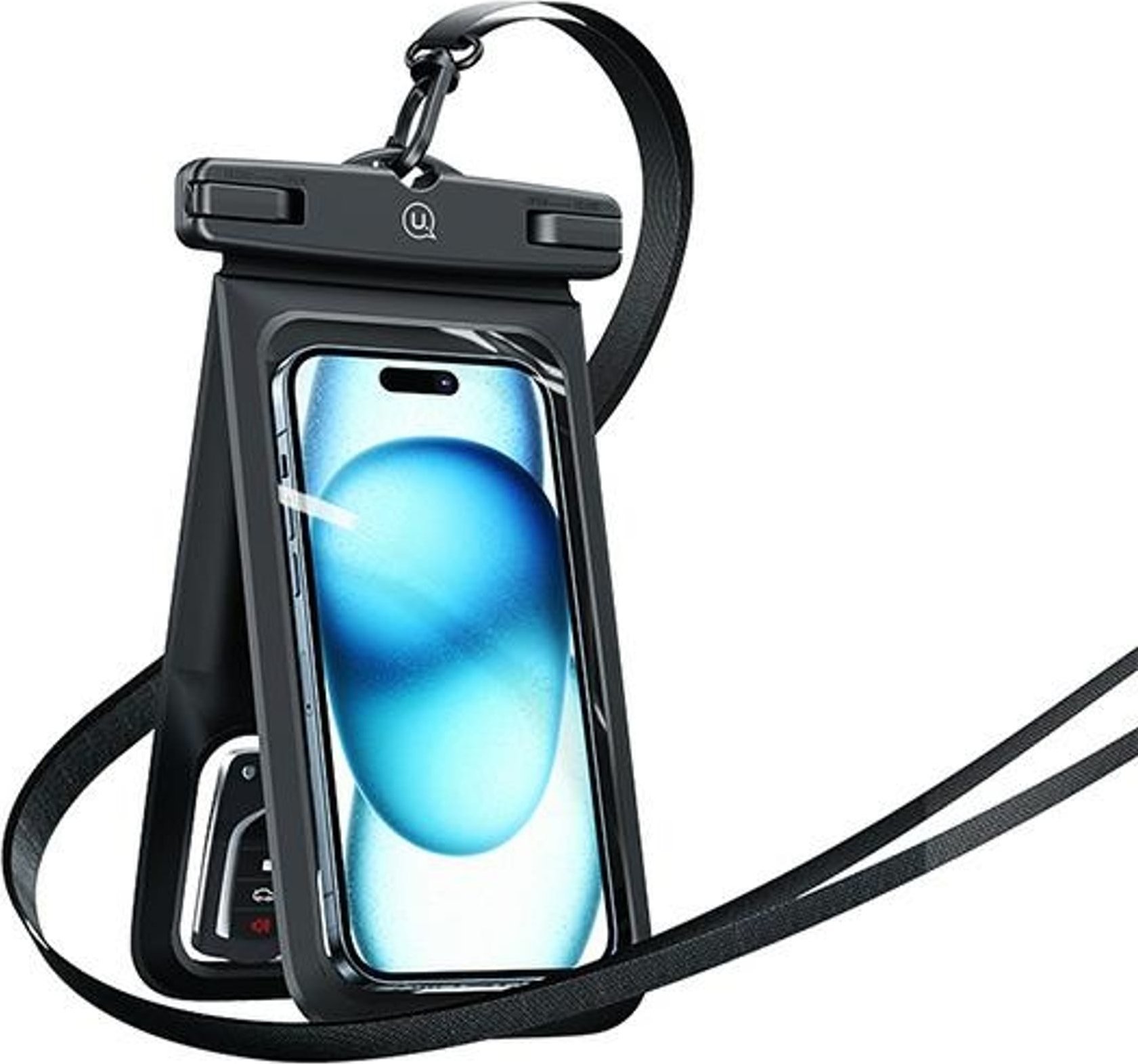 Usams USAMS Etui wodoodporne podwójne 6.7" IP68 czarny/black FSD1401 (YD014)