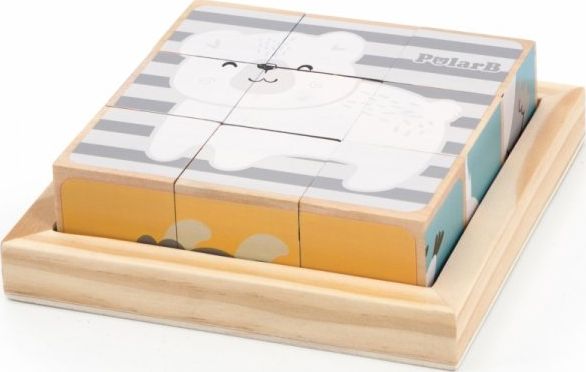 Viga Toys Drewniana Układanka Obrazkowa 6-Stronna Zwierzątka VIGA PolarB