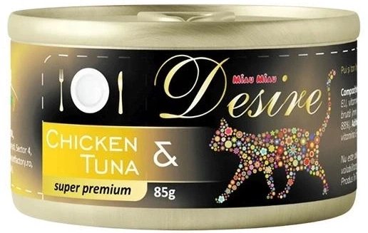 MIAU MIAU DESIRE puszka 85g KOT KURCZAK + TUŃCZYK