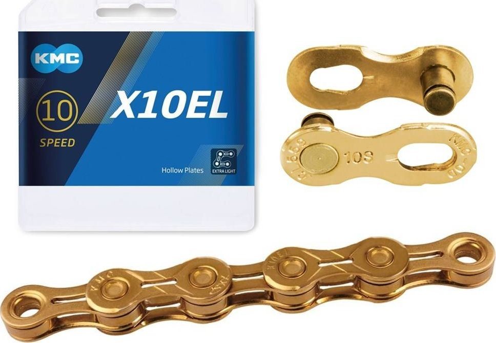 KMC KMC Łańcuch X10 EL 114 ogniw złoty BOX
