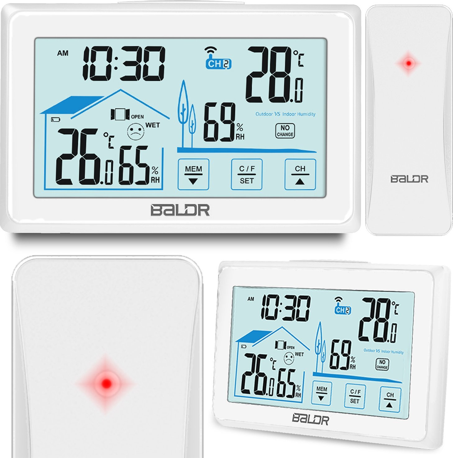 Berdsen Stacja pogodowa z wyświetlaczem BD-910 biała