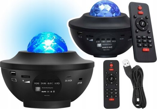 LeanToys Projektor Gwiazd Lampka Led Głośnik Bluetooth Pilot LEAN Toys