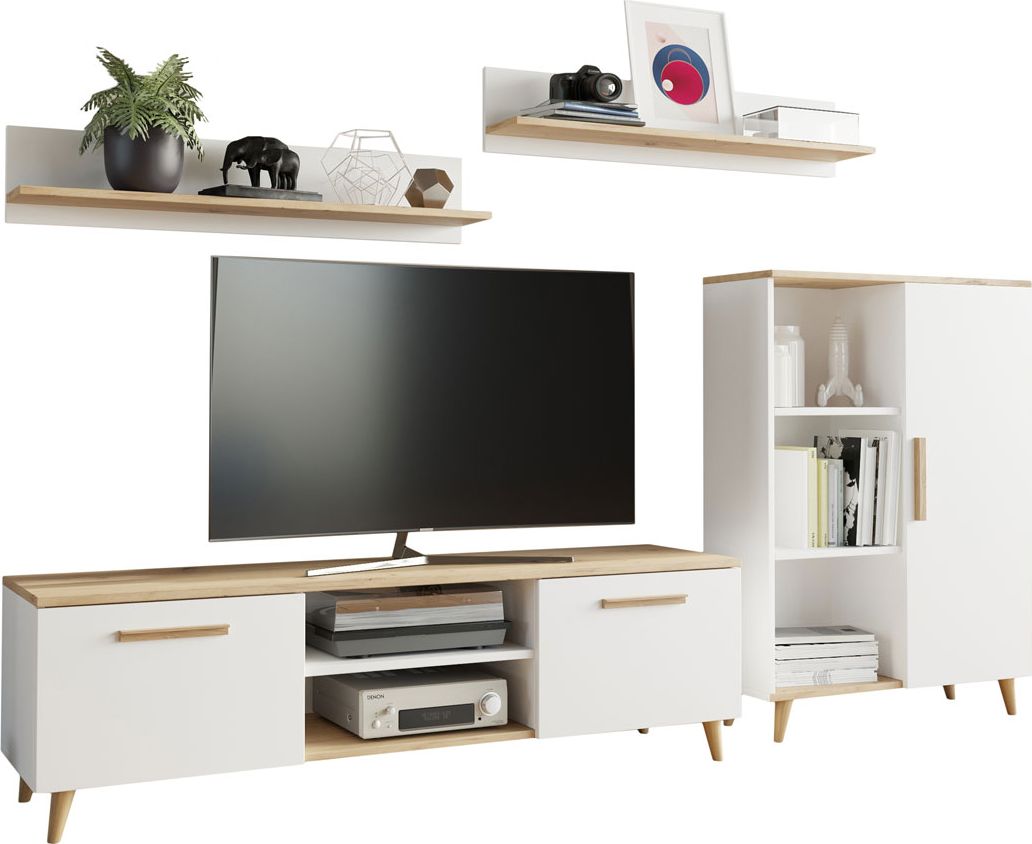 Elior Biała meblościanka w stylu skandynawskim - Pura 2X