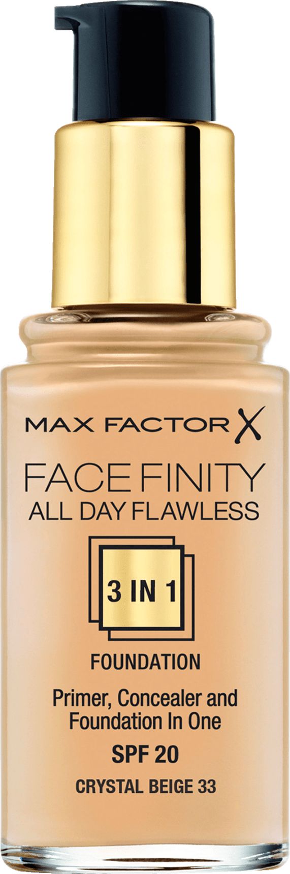 MAX FACTOR Podkład do twarzy Facefinity All Day Flawless 3in1 Foundation Spf20 33 Crystal Beige 30ml