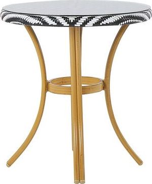 Beliani Okrągły stół ogrodowy wzór czarno-biały RIFREDDO