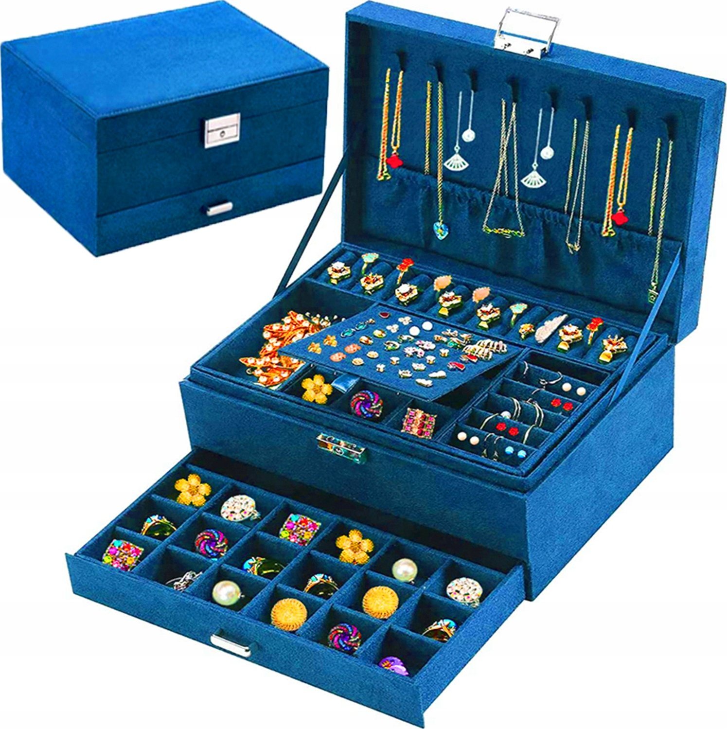 SZKATUŁKA NA BIŻUTERIĘ NIEBIESKA ONYX01