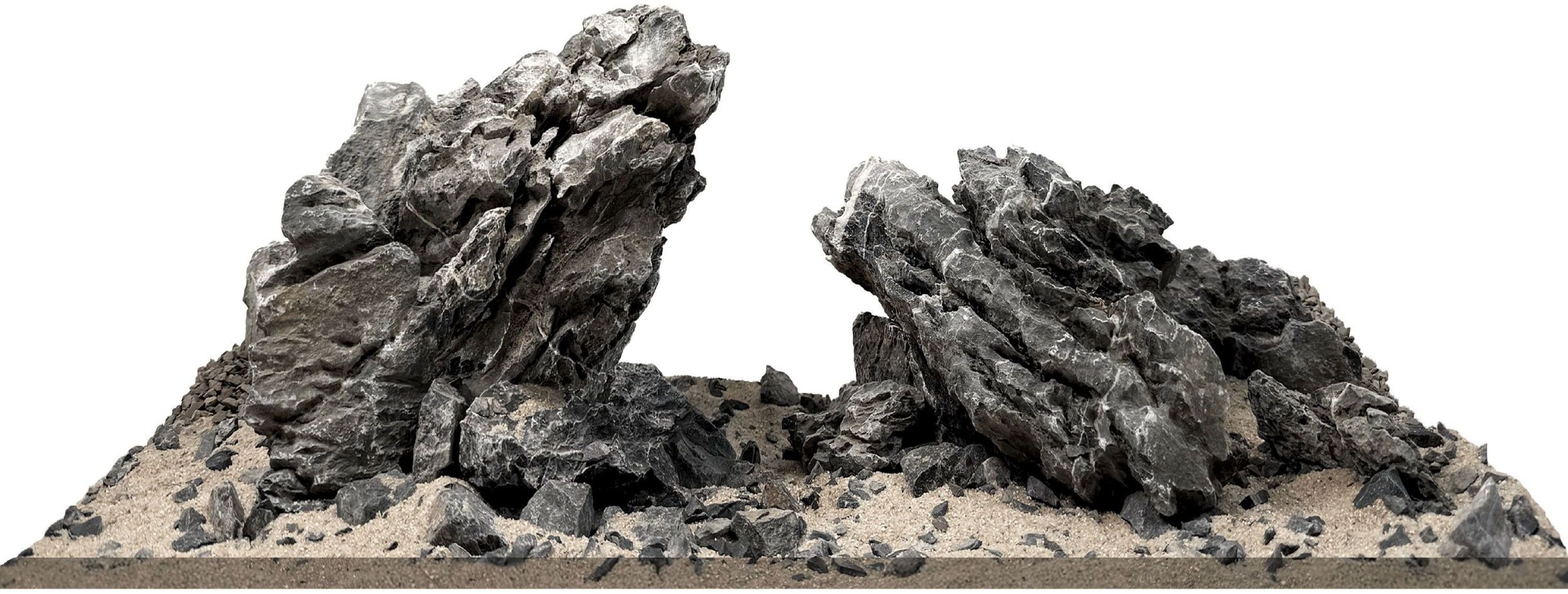 Lamela WIO Silver Shine River Zestaw do dekoracji do akwarium czarny ciemnobrązowy i szary 19 kg pudełko