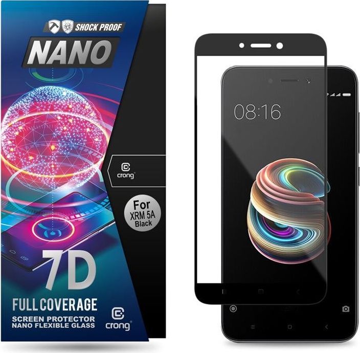 Crong Crong 7D Nano Flexible Glass - Szkło hybrydowe 9H na cały ekran Xiaomi Redmi 5A uniwersalny