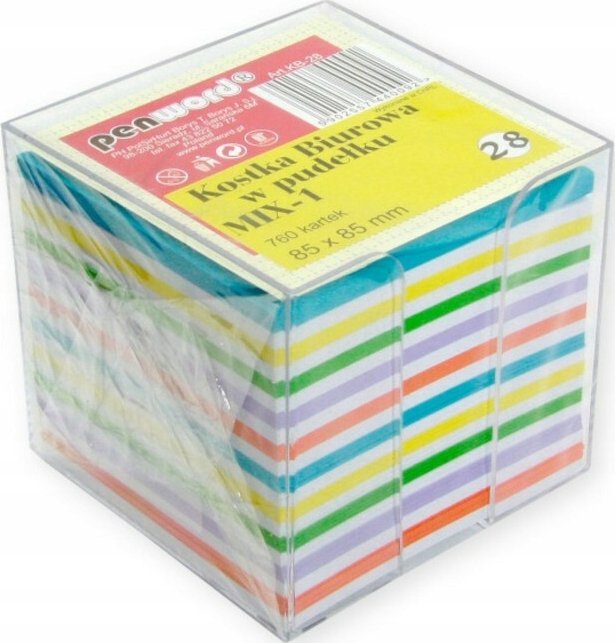 Polsirhurt Kostka biurowa 760 kartek w pudełku 85x85x70mm kolorowe KB-28