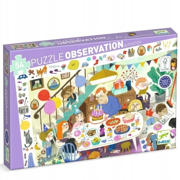 Djeco Dėlionė ir pastabumo žaidimas Gimtadienis 54 dalių