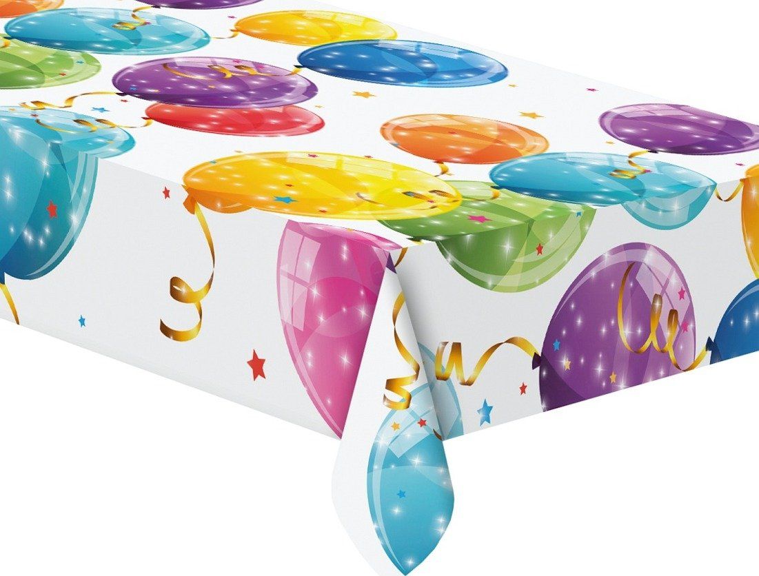 PROCOS Obrus urodzinowy Błyszczące Baloniki - 120 x 180 cm - 1 szt. uniwersalny