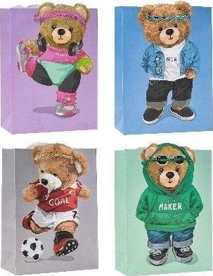 Torebka Pop-Up 3D Miś 31x40x12cm mix ROZETTE