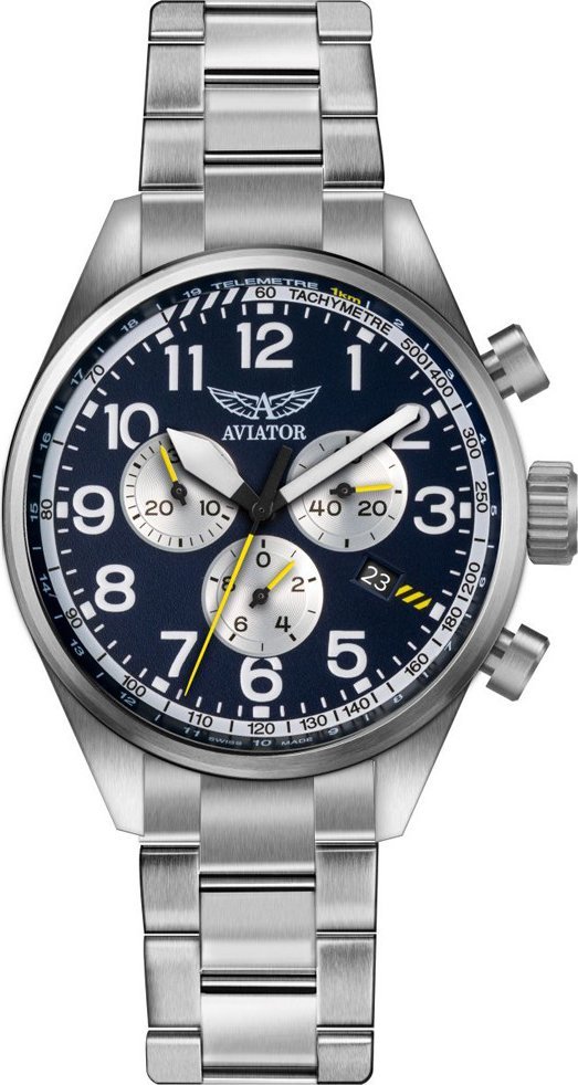 Zegarek Aviator Zegarek męski Aviator V.2.25.0.170.5 srebrny