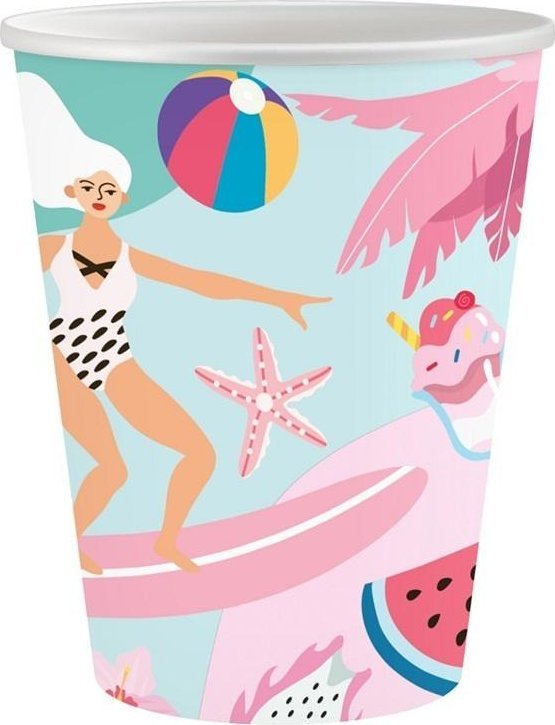Kubeczki papierowe Summer - Let's Party 250ml 6szt