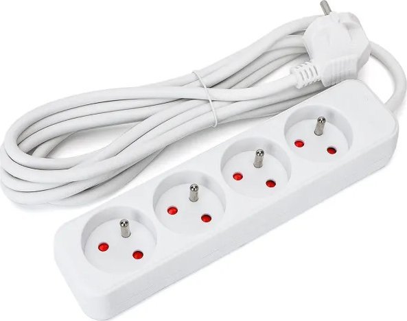 Aigostar Listwa zasilająca na 4 gniazda typu francuskiego bez przełącznika Listwa zasilająca na 4 gniazda typu francuskiego bez przełącznika