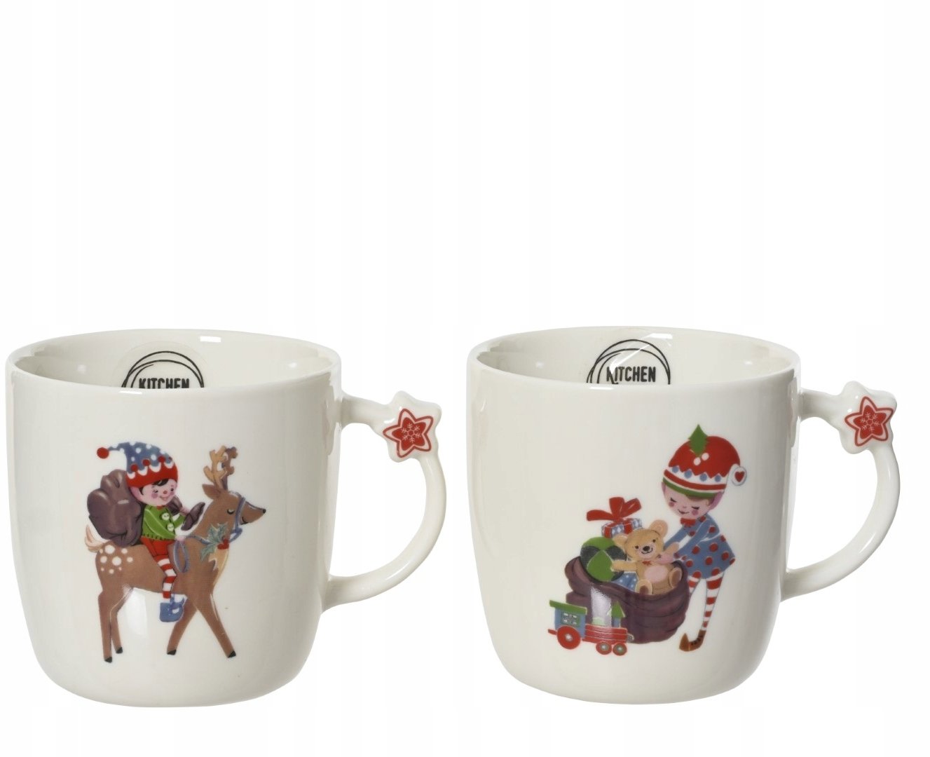 Kubek porcelanowy świąteczny czerwone ucho 300ml 1szt