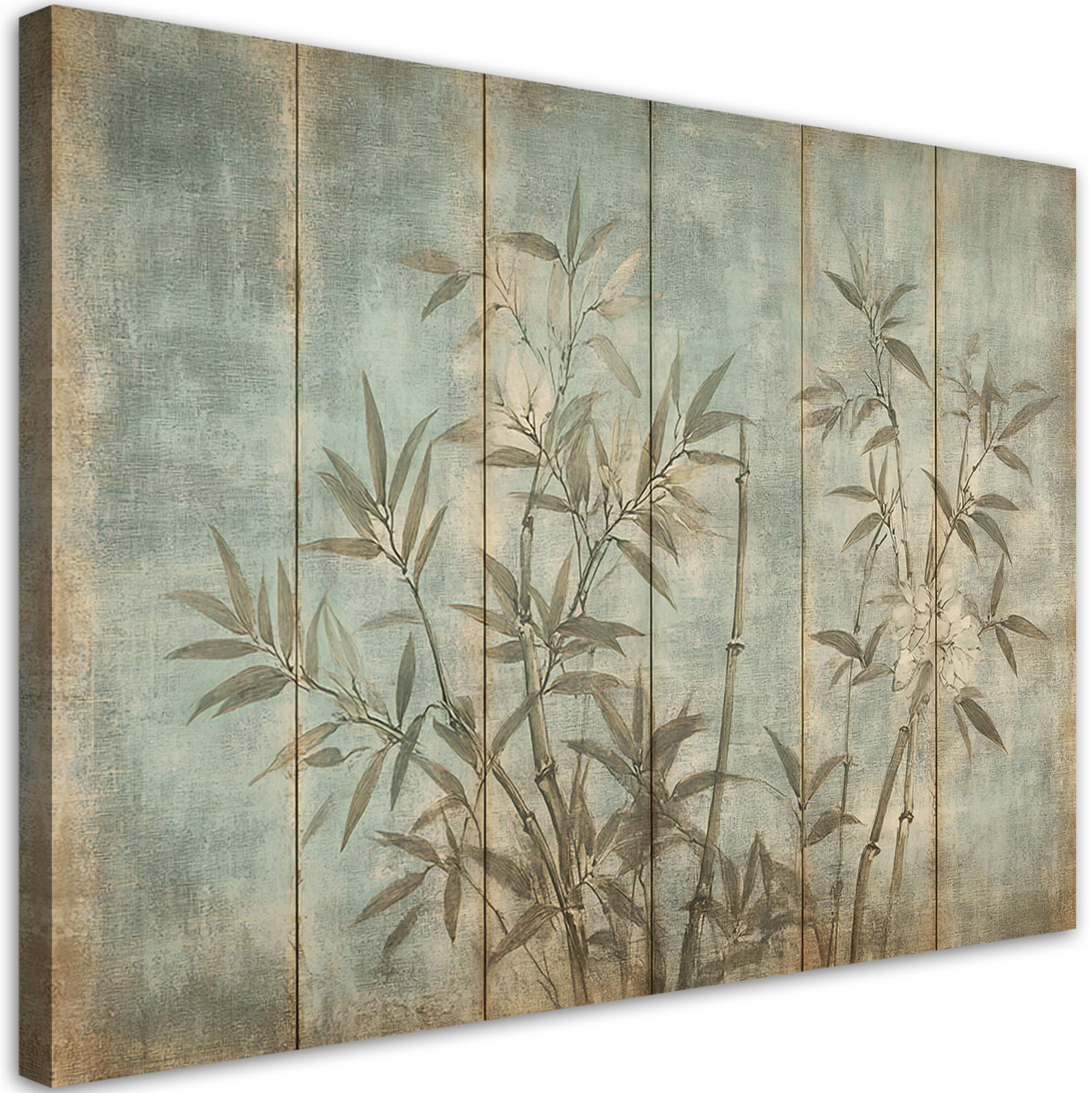 Feeby obraz na płótnie pędy bambusa na pastelowym tle 120x80 xxl