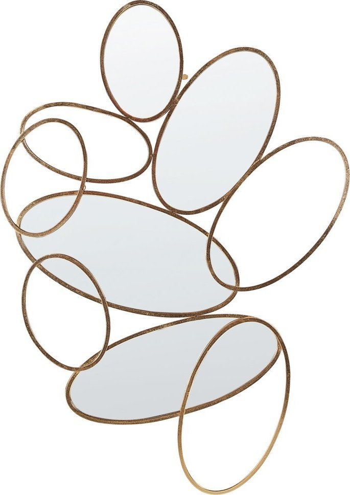 Beliani Metalowe lustro ścienne 113 x 77 cm złote DECIZE