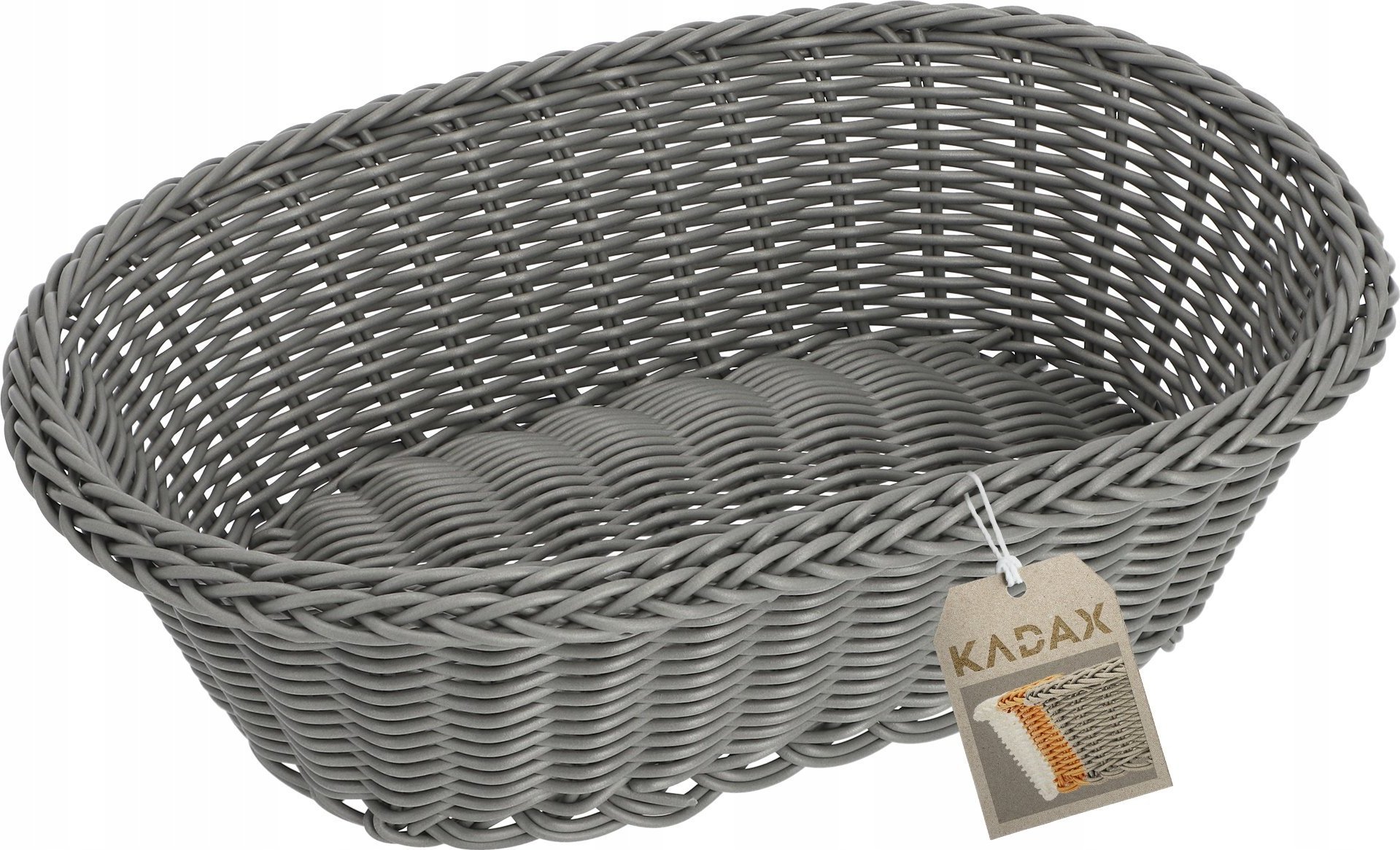 Kadax Koszyk Pleciony Z Tworzywa Na Chleb Owal Szary