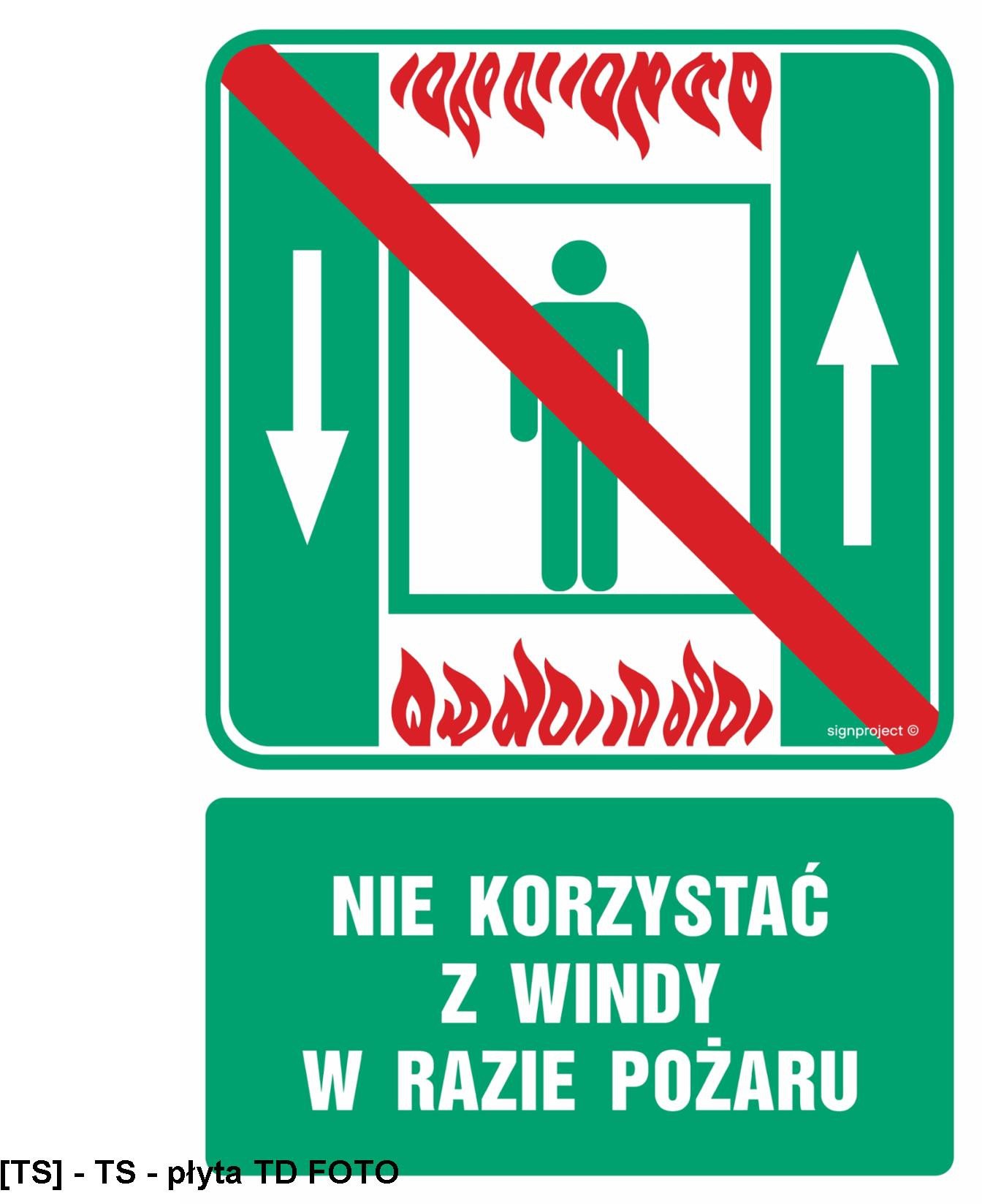 AC028 - Nie korzystać z windy w razie pożaru 700x1050