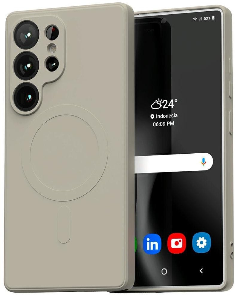 Mercury MagSafe Semi-Silicone Sam S25 Ultra S938 kamienny /stone