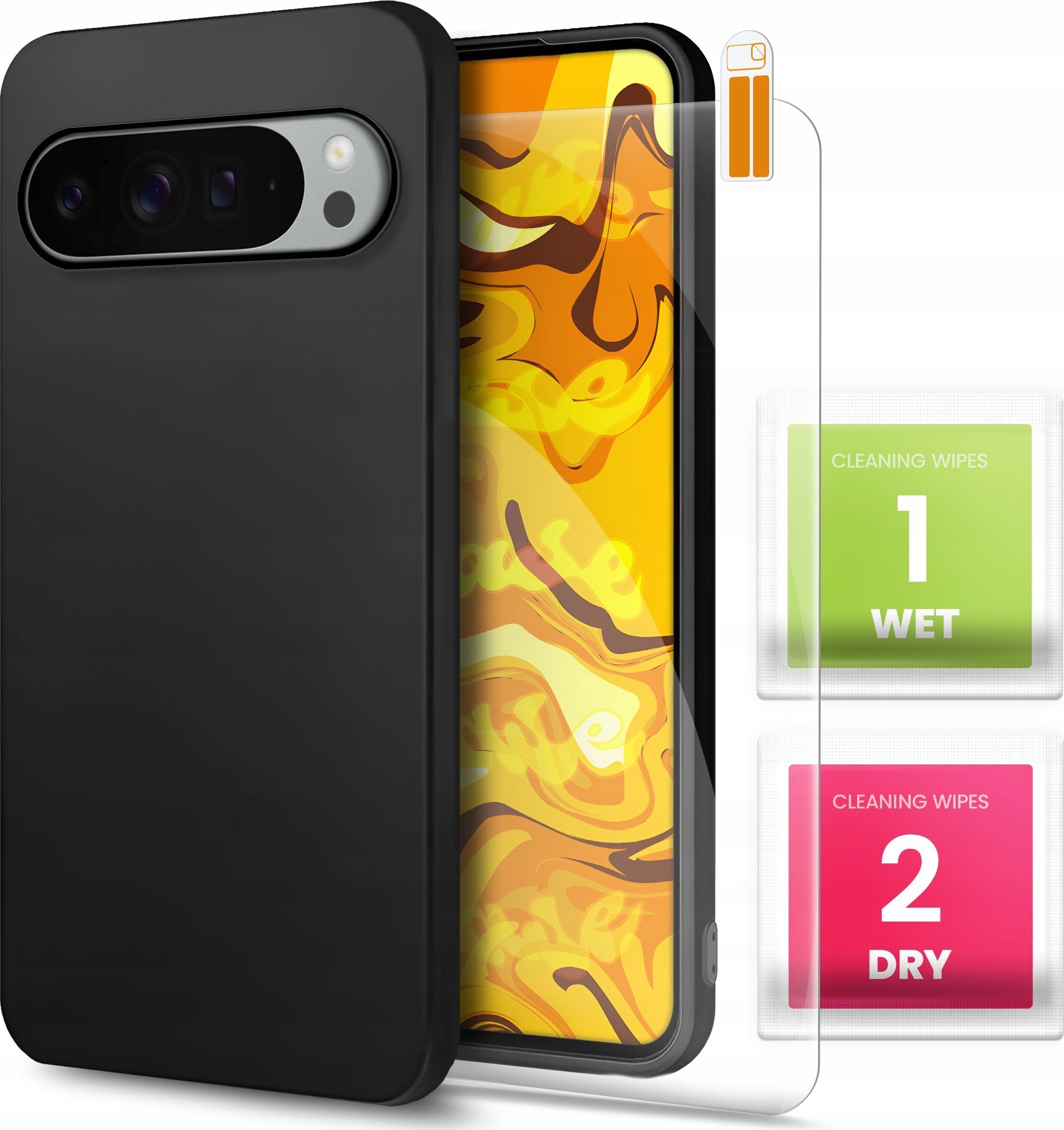 Etui do Google Pixel 9 Pro XL (Czarne, Matowe, Obudowa, Slim, Case) SZKŁO