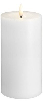 Moods & More MM LED pillar candle, Silk, Melted, Classic white, 74x150 mm