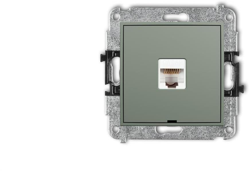 MINI Mechanizm gniazda komputerowego pojedynczego 1xRJ45, kat. 5e, 8-stykowy, bez pola opisowego szałwiowy 61MGKBO-1