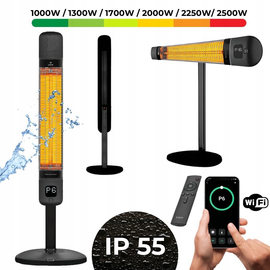 Sunred Grzejnik na podczerwień Mila 2500W czarny