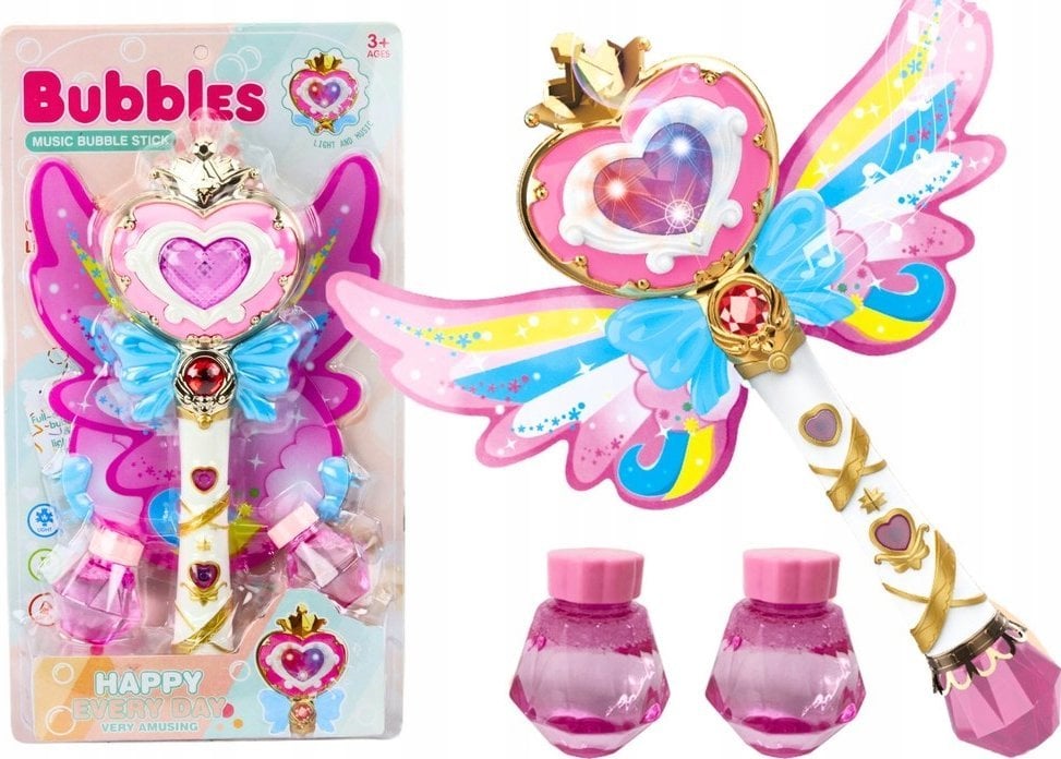 LeanToys Maszynka Do Baniek Mydlanych Różdżka Ze Skrzydłami Światła Dźwięki