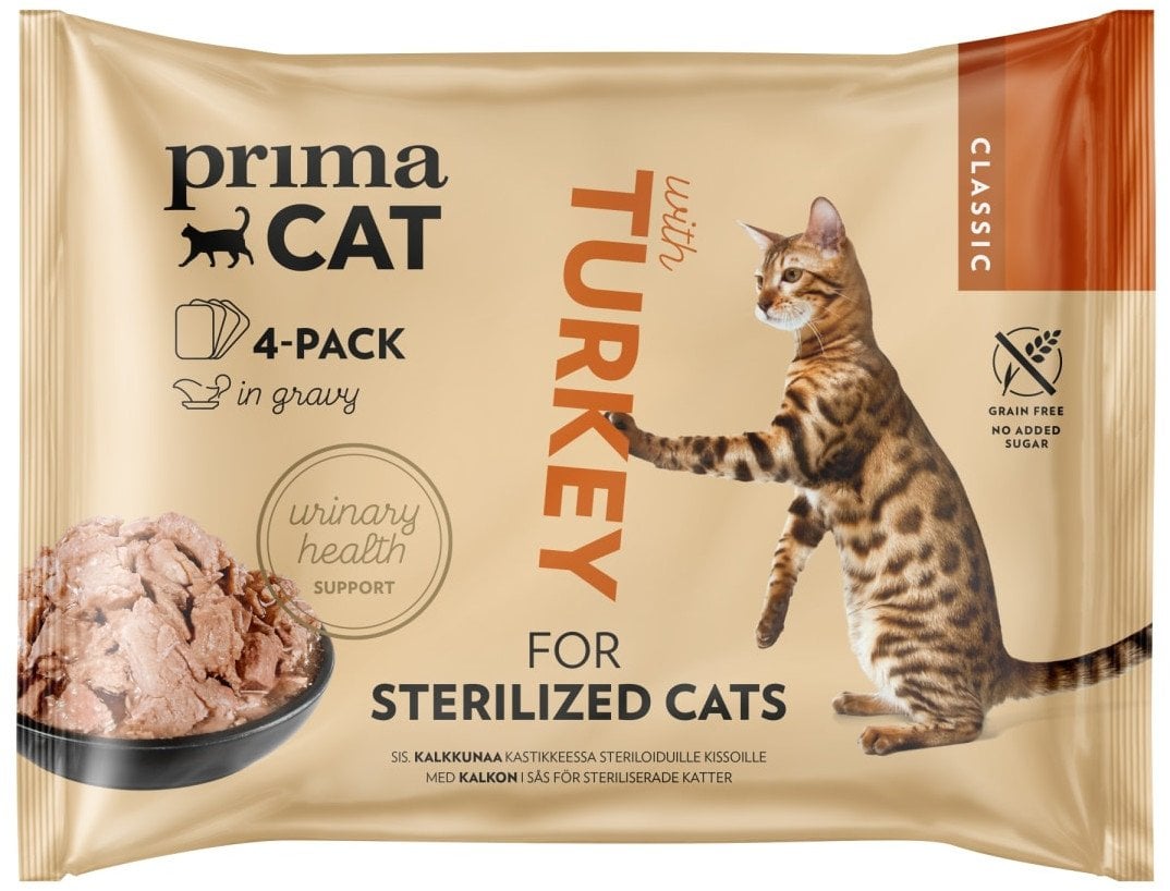 PRIMACAT TURKEY IN GRAVY STERILIZ 4X85 G