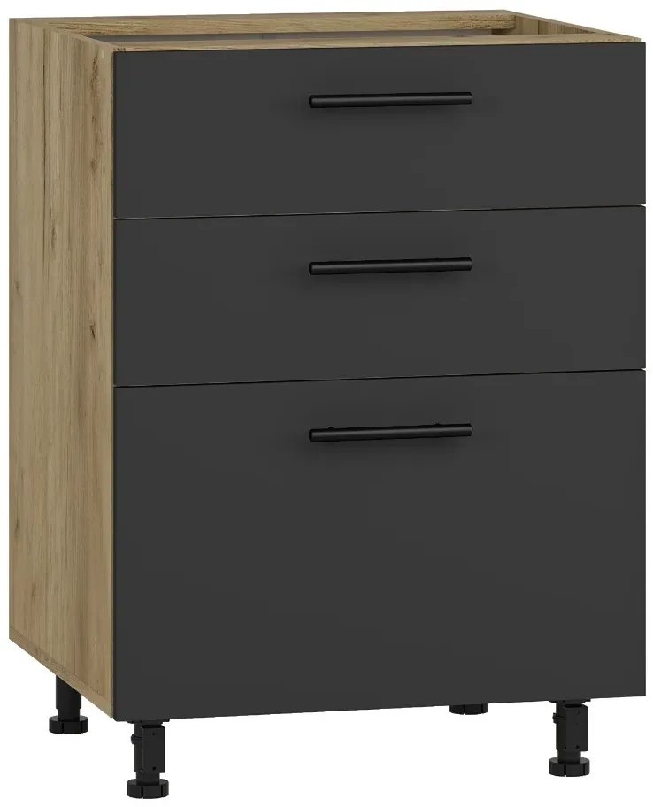 Szafka kuchenna stojąca 60 VENTO D3S-60/82 antracyt HALMAR