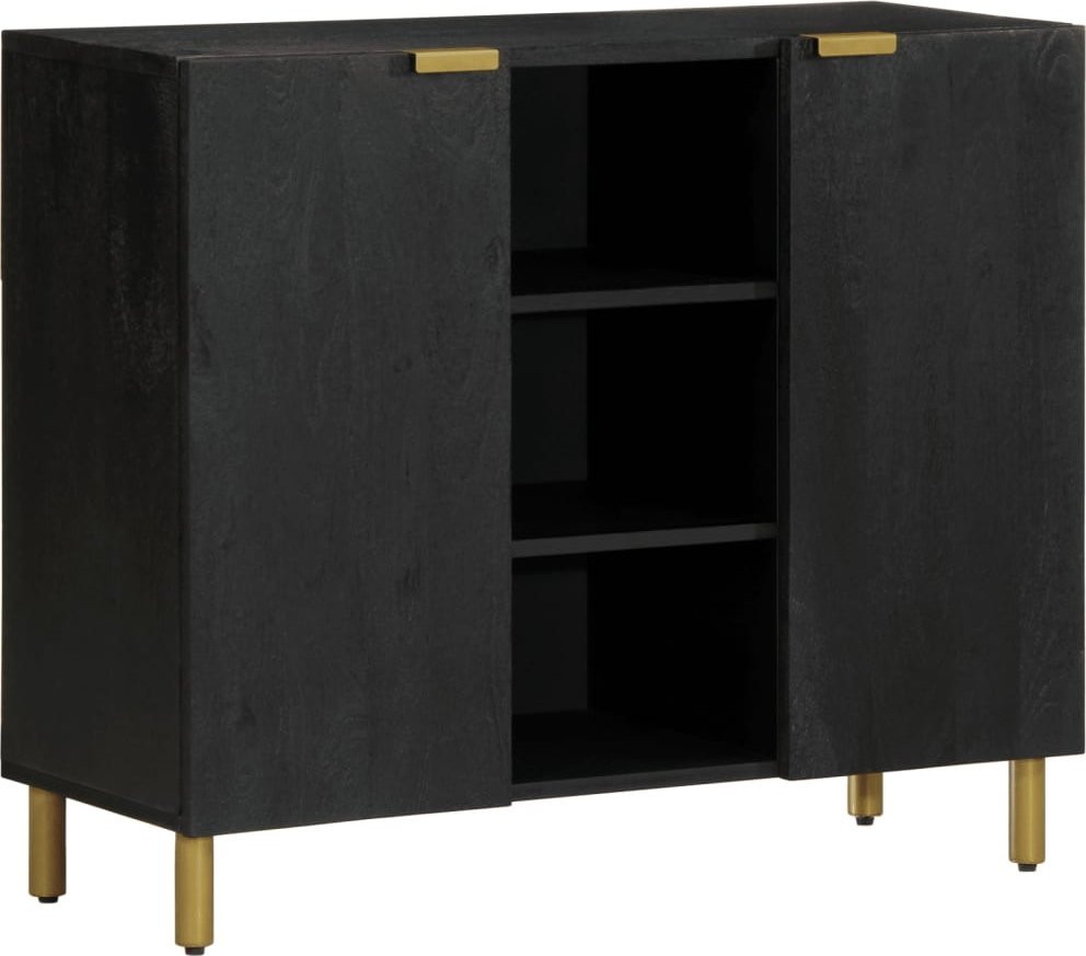 vidaXL vidaXL Szafka, czarna, 90x33x75 cm, materiał drewnopochodny