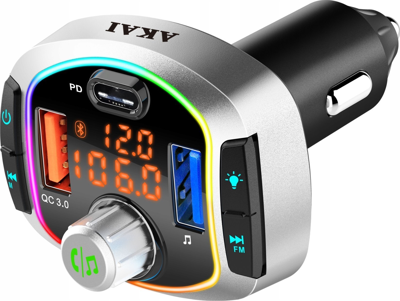 Transmiter FM Akai Transmiter samochodowy AKAI FMT-63BT