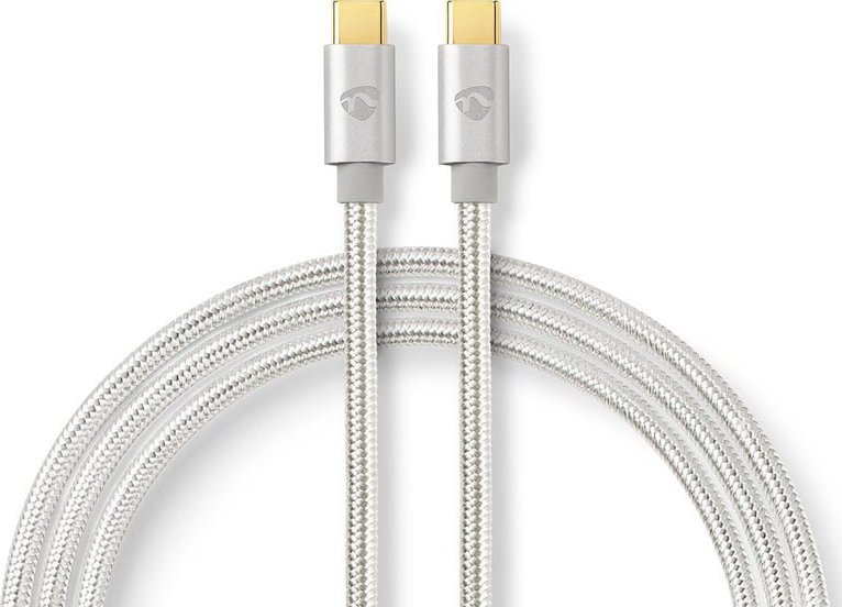 Kabel USB Nedis USB-C - USB-C 2 m Srebrny (CCTB60800AL20)