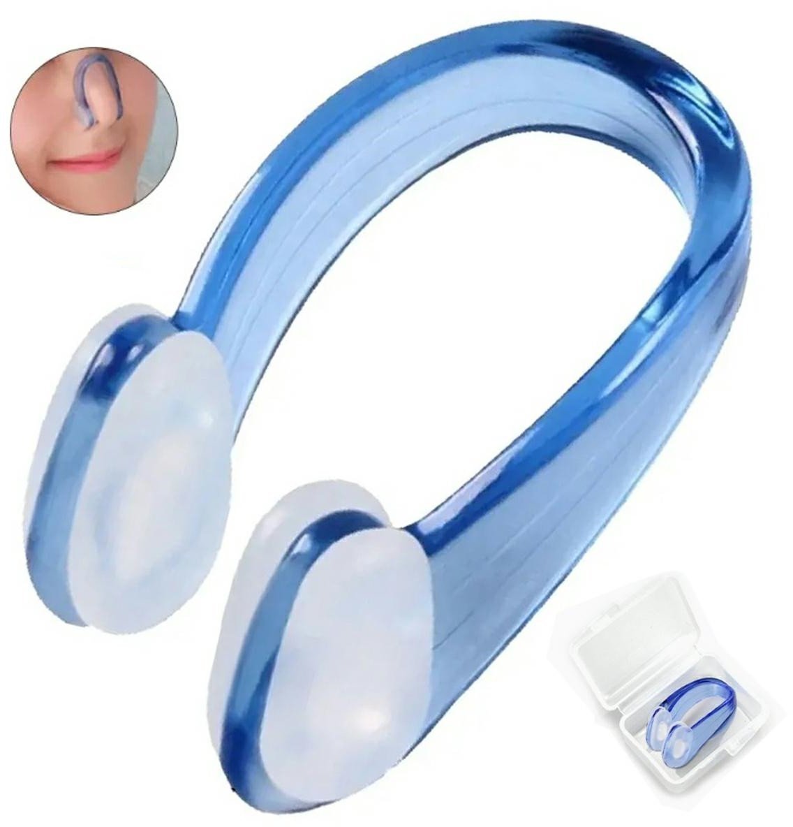 DA383 Klips na nos do pływania transparentny biały