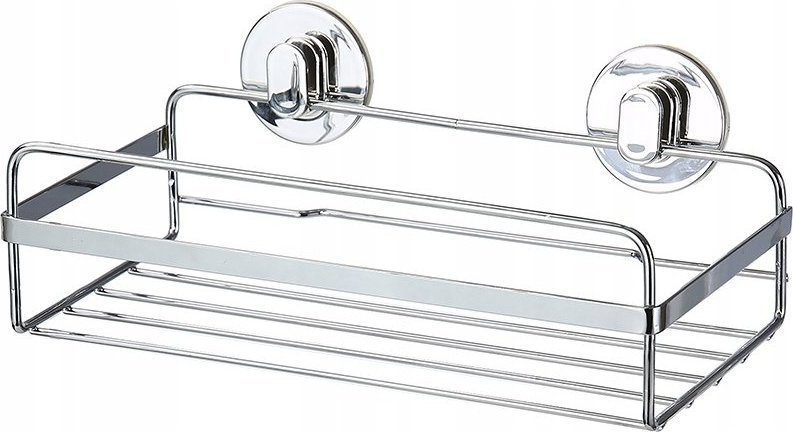 Sepio Półka łazienkowa loft srebrna wisząca bez wiercenia druciana wytrzymała