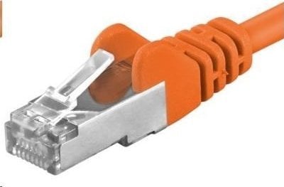 PREMIUMCORD Patch kabel CAT6a S-FTP, RJ45-RJ45, AWG 26/7 7m oranžová