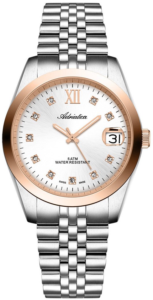 Zegarek damski Adriatica A3199.R183Q CYRKONIE srebrny