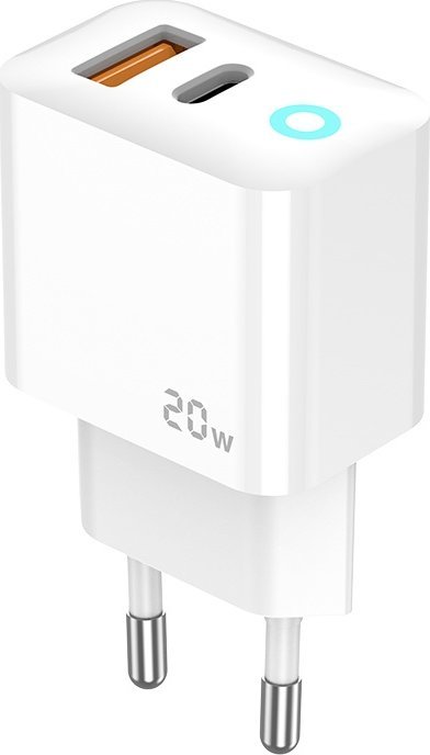 Ładowarka Jellico JELLICO ładowarka sieciowa EU11 PD 20W 1xUSB-C + 1xUSB QC3.0 + kabel USB-C - USB-C Biały
