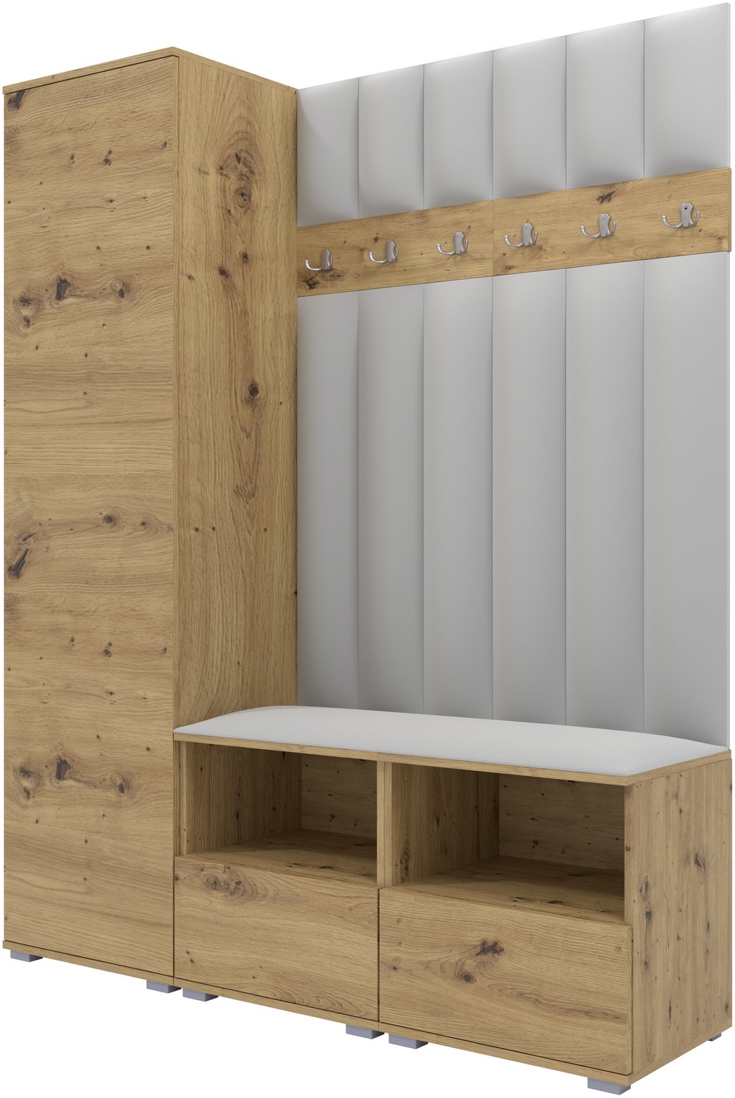 Tapicerowana garderoba Nela II LUX - kolor dąb artisan + tkanina Trinity 32