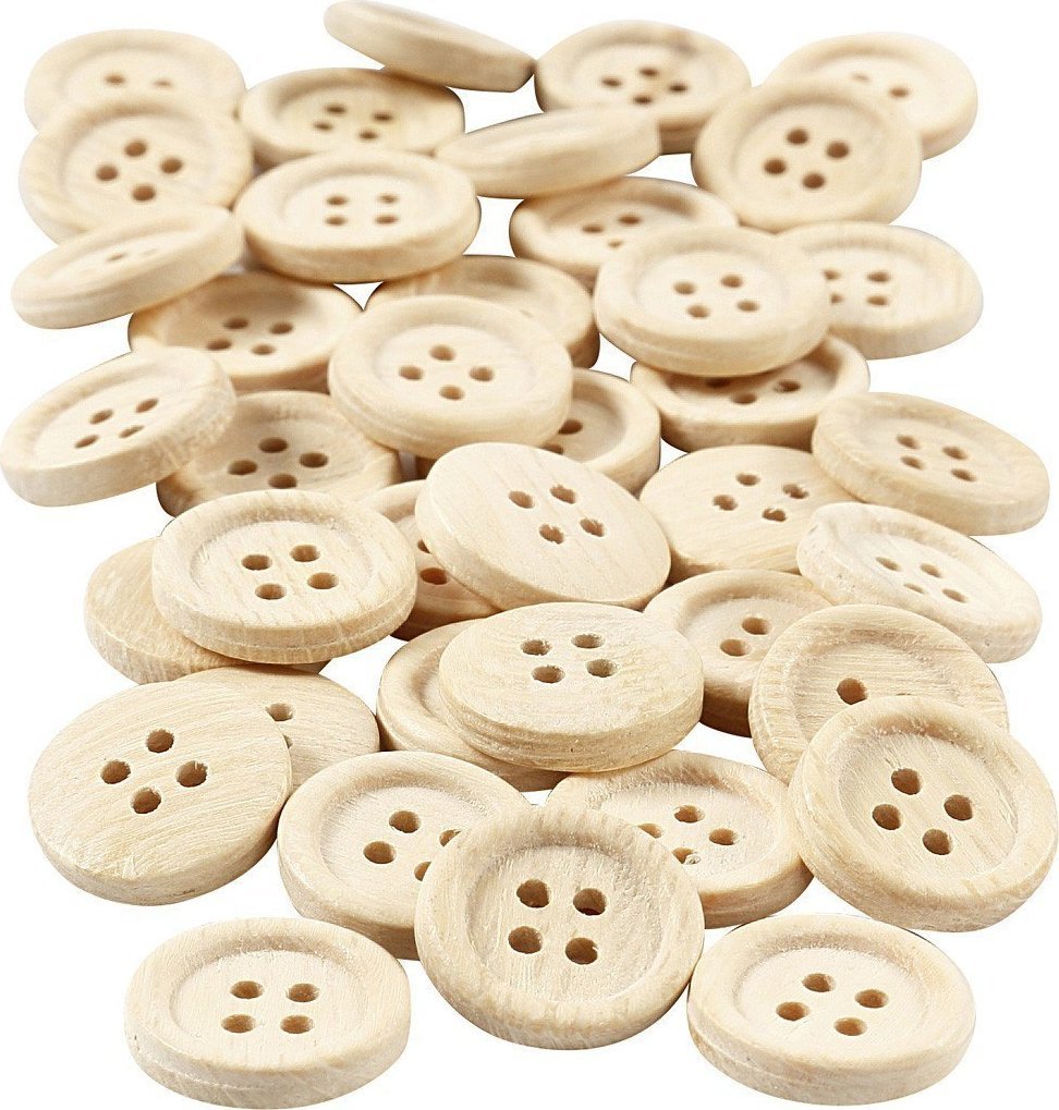 Drewniane guziki D: 18 mm, 40 szt.