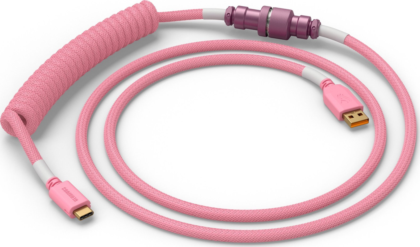 Glorious Glorious GMMK Coiled Cable Pixel Pink, Spiralkabel, USB-C/USB-A - pink