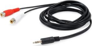 Kabel Equip Jack 3.5mm - RCA (Cinch) x2 2.5m czarny (147093)