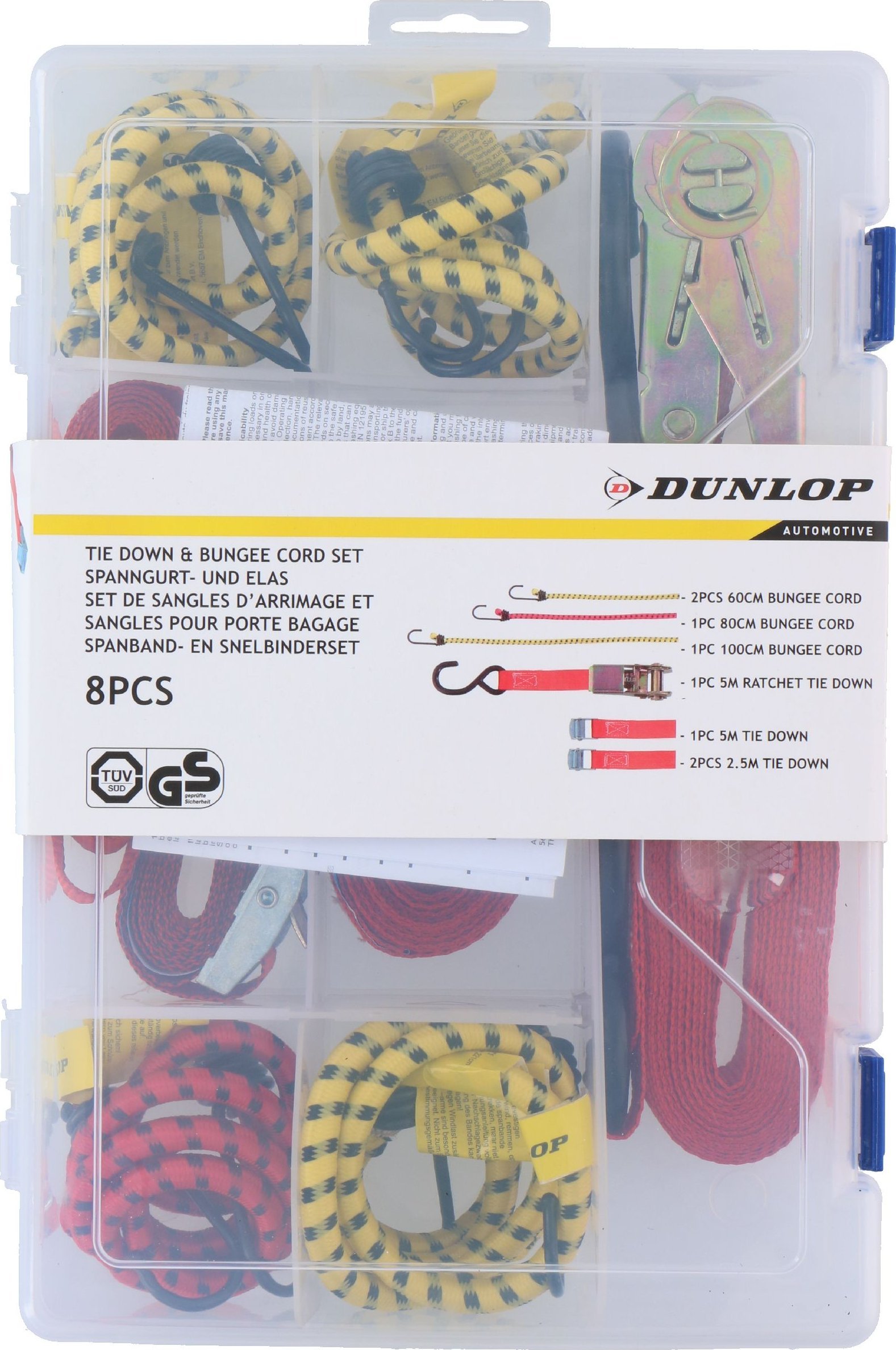 Dunlop Zestaw pasy transportowe gumy do bagażu walizki z napinaczem DUNLOP 8w1 uni