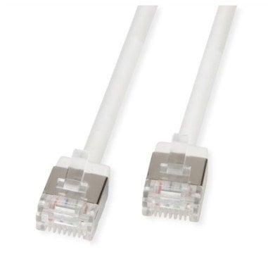ROLINE U/FTP Data Center Patch Cord Cat.6A (Class EA), LSOH, Slim, Ultra Short Connector, biały, 2 m