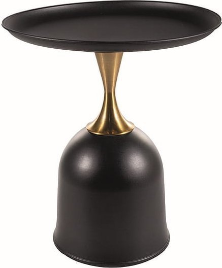 Signal Stolik kawowy okrągły LIBRA czarny/złoty glamour Signal