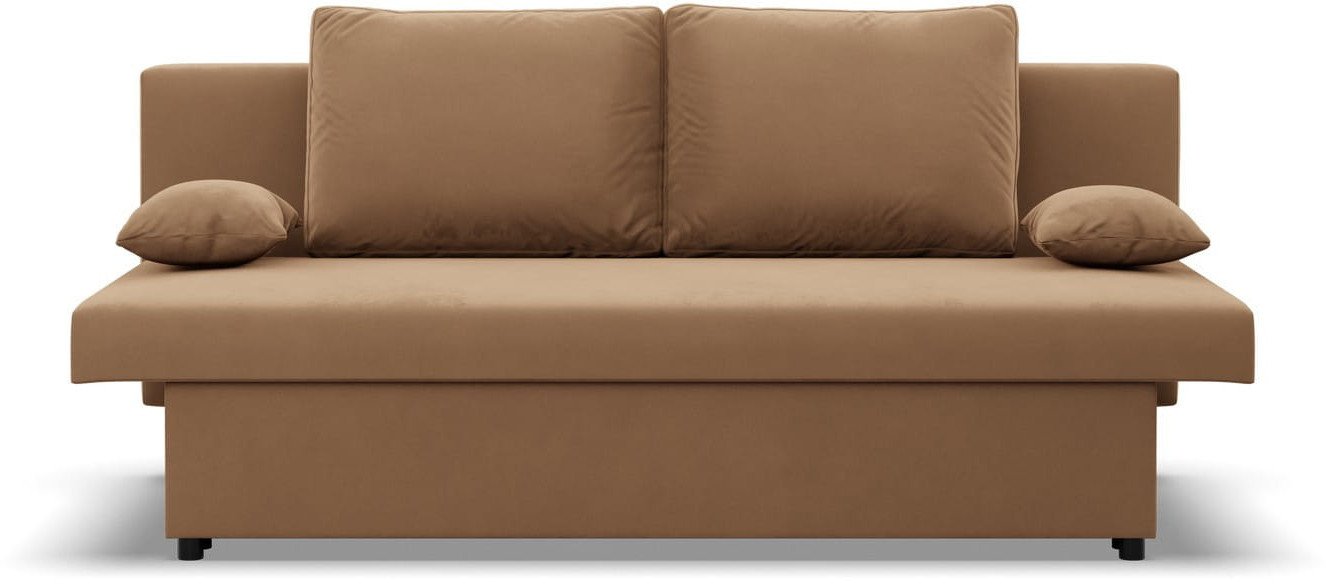 Kanapa, funkcja spania, Hugo, 191x91x92 cm, jasny brąz | TYLETEGOTU