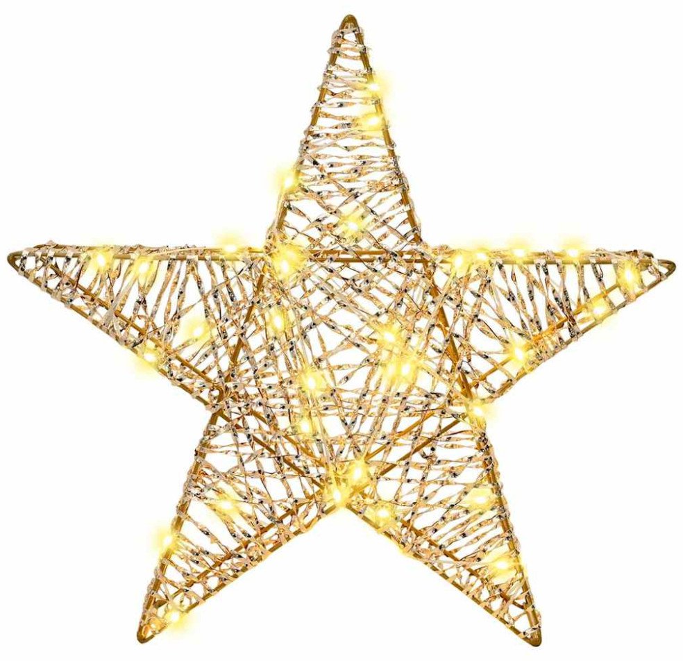 vidaXL 3D Gwiazda z 50 diodami LED Ciepła biel 55 x 52.5 x 9 cm PET